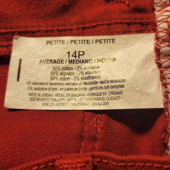 Gloria Vanderbilt Women's Jeans "Amanda " barn red 14P Pre-owned - Picture 4 of 5